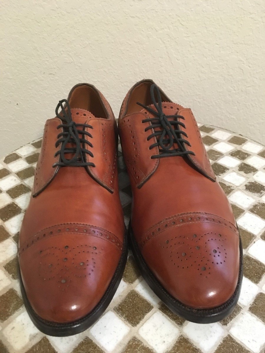 ALLEN EDMONDS BROWN LEATHER USA SANFORD LACE UP WING TIP  display picture 1