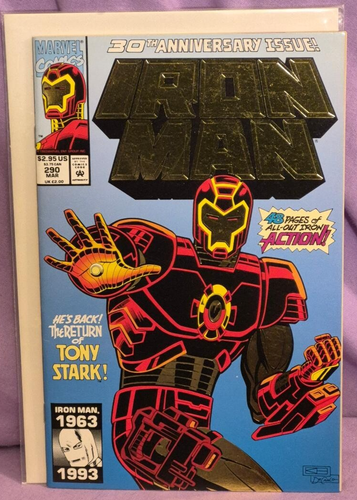 Iron Man #290 Gold Foil Cover from Marvel Comics 1993 VF/NM - Hopgood DeCarlo