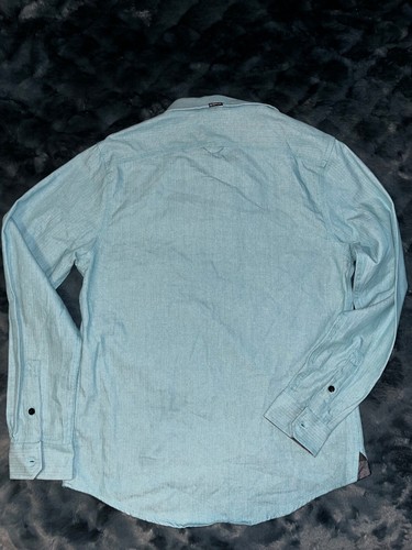 Split No. 88 light blue/grey flip cuff collar men’s button up shirt size M - Picture 7 of 10