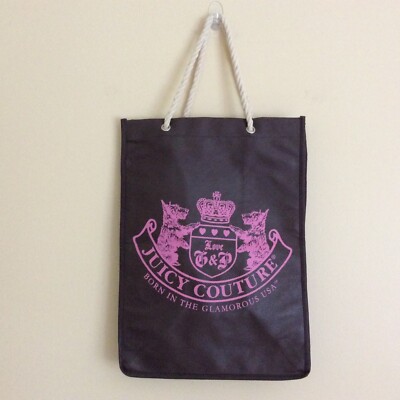 Juicy Couture Reusable Shopping Bag Tote Brown Rope Handles