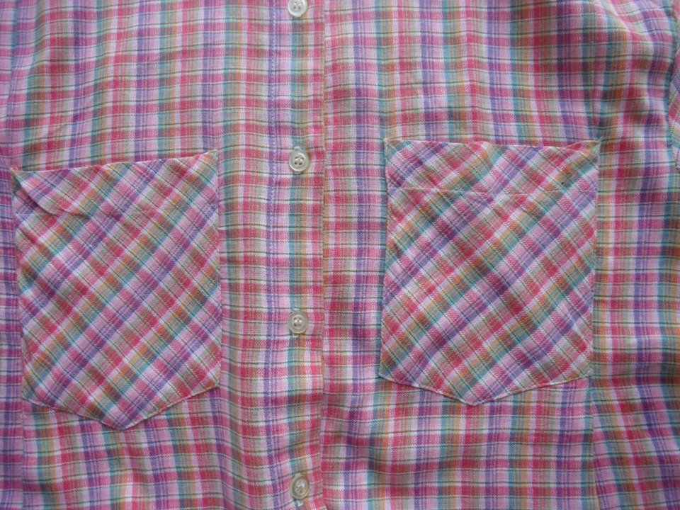 CHEMISIER A CARREAUX 12/14 ANS MANCHES COURTES VINTAGE - Photo 3/4