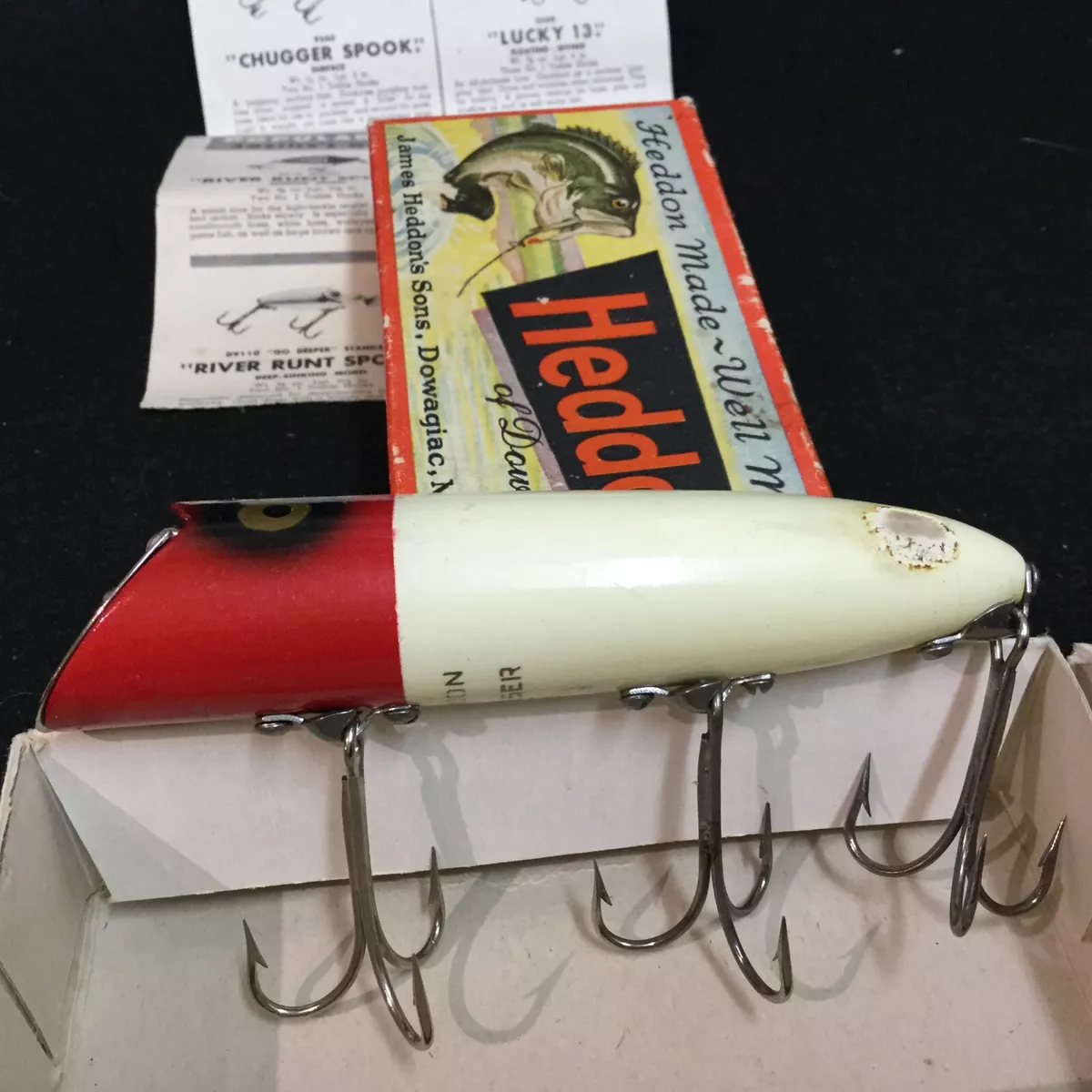 Antique Heddon Dowagiac Basser With BOX 8500 RH