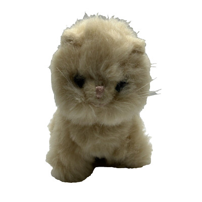 Russ Berrie Soft  N  Suede Mini Cat Kitten Plush Stuffed Animal Korea Pink Noes