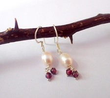 925 Sterling Silver Natural Pearl Gemstone Earrings Drop Dangle Design for Girls