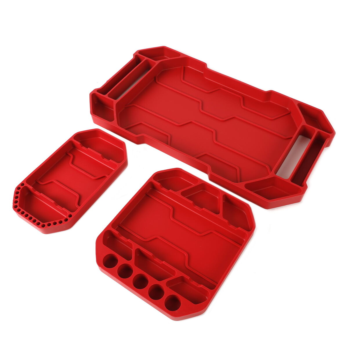 3-Piece Silicone Tool Organizer Tray Flexible Automotive Working on Cars  Truck