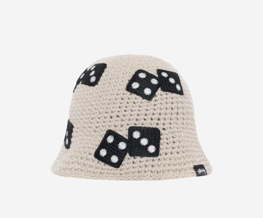 Stussy Dice Knit Bucket Hat Light Grey / Express / Genuine