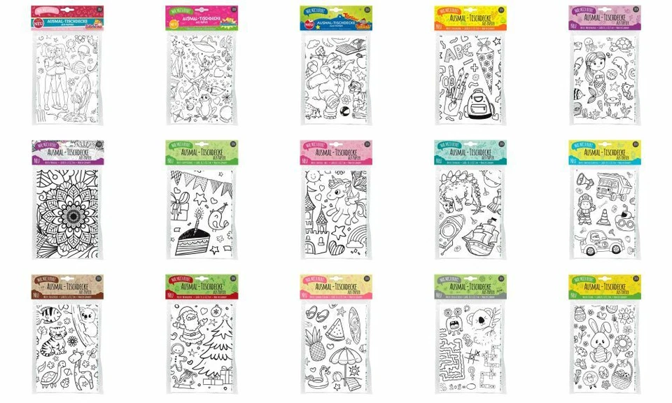 JEKA Ausmal-Tischdecke aus Papier 84,1 x 118,9 cm - Auswahl