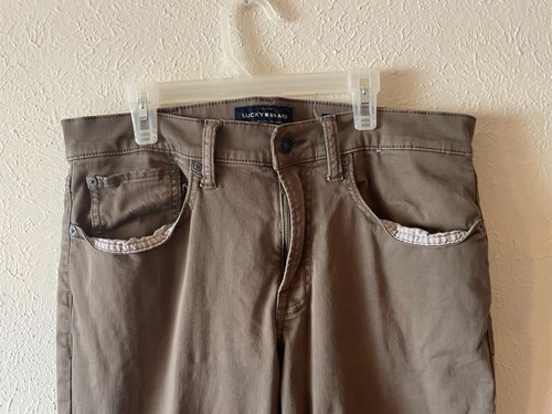 Lucky Brand Jeans Men's Size 31/32 Brown 121 Slim Straight Leg Handcrafted Pants - Picture 8 of 15