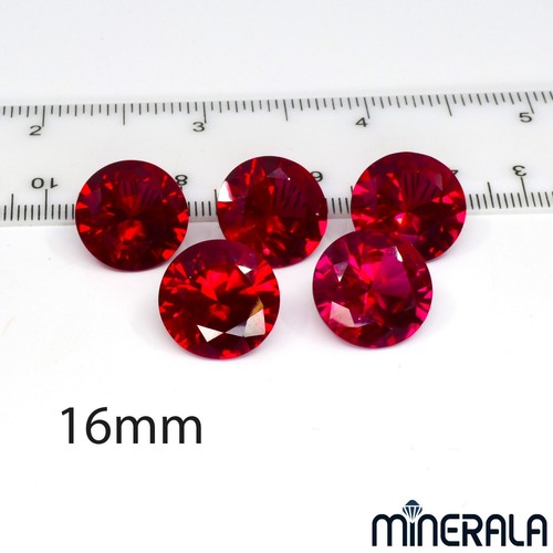 RUBY CORUNDUM LAB CREATED ROUND FACETED LOOSE GEMSTONE 1mm - 16mm WP0277C - Picture 9 of 9
