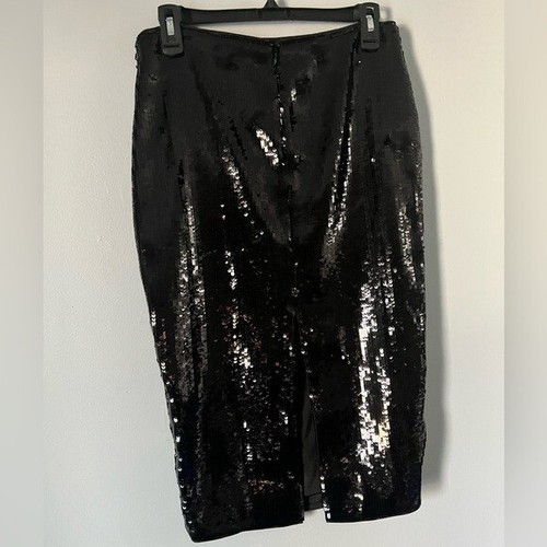 Theory black high slit fluid sequin skirt size 0 NWT - Picture 6 of 12