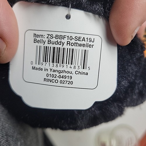 Nanco Belly Buddies Rottweiler Plush 8" Puppy Dog Chubby Buddy Black Brown NEW - Picture 4 of 9