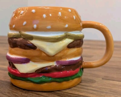 Neuheit Käse Burger Hamburger 3D Becher Tee Kaffee Brühen Geschenkidee Brandneu