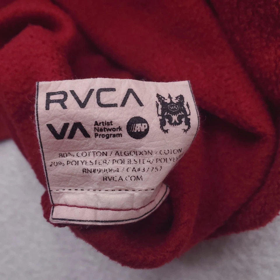 RVCA Sudadera Para Hombres Grande Borgoña Gris Cabeza India Jefe Pullover Suéter Foto 4 de 4