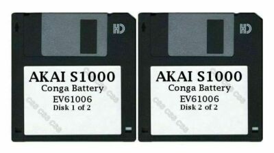 Akai S1000 Set of Two Floppy Disks Conga Battery EV61006