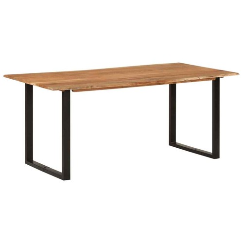 Stylish Dining Table 180cm Solid Acacia Wood Top Steel Legs Rustic Furniture - Picture 3 of 12