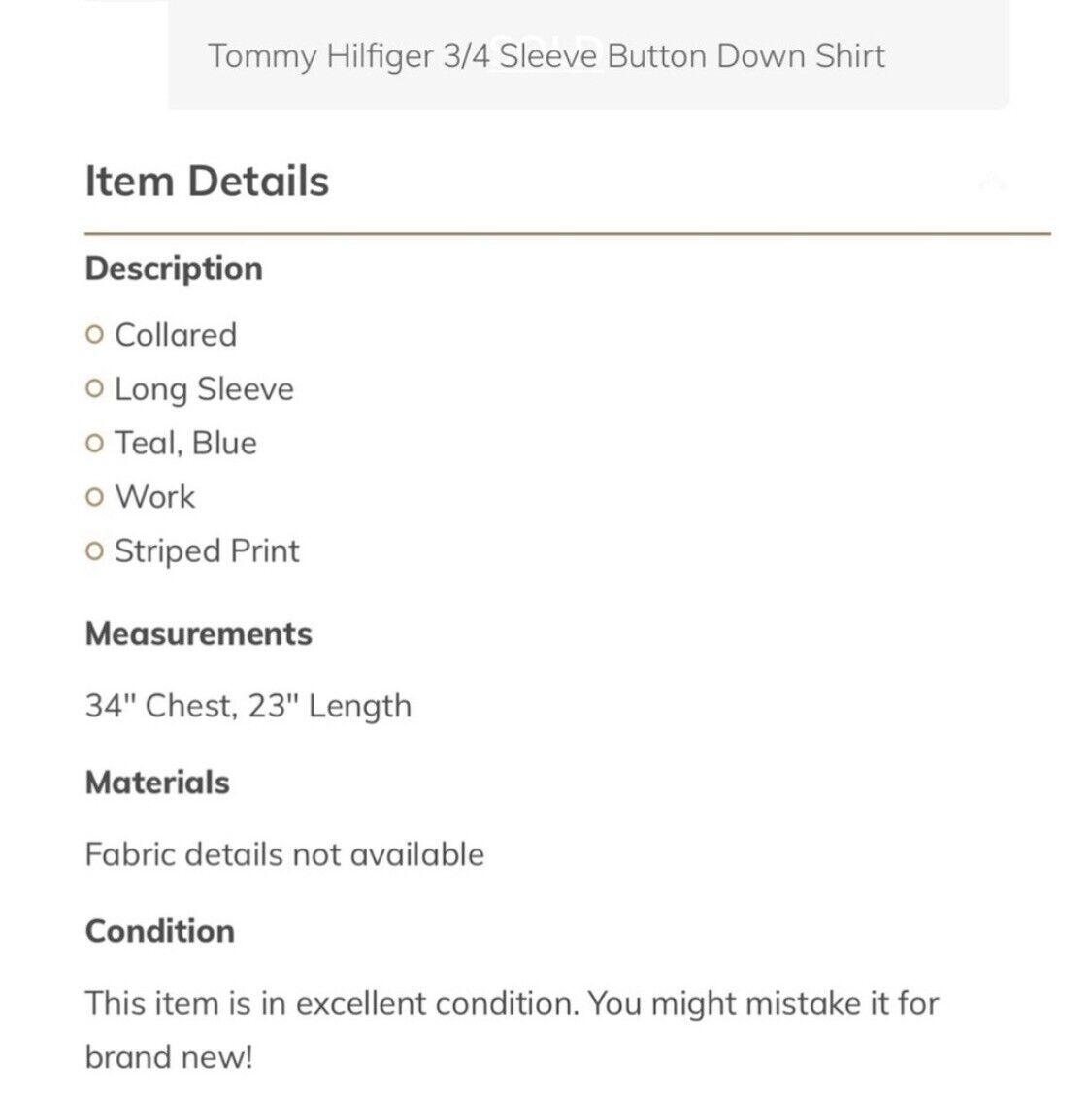 TOMMY HILGIFER Jeans Linen Stripe Blouse Button Up - image 5