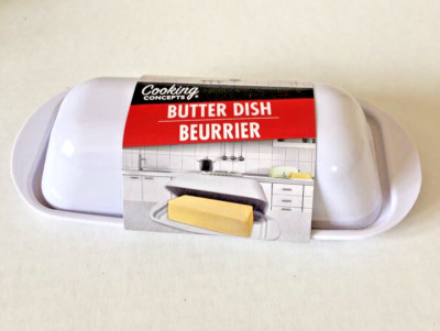 Butter Dish with Lid White Cooking Concepts Melamine - New!