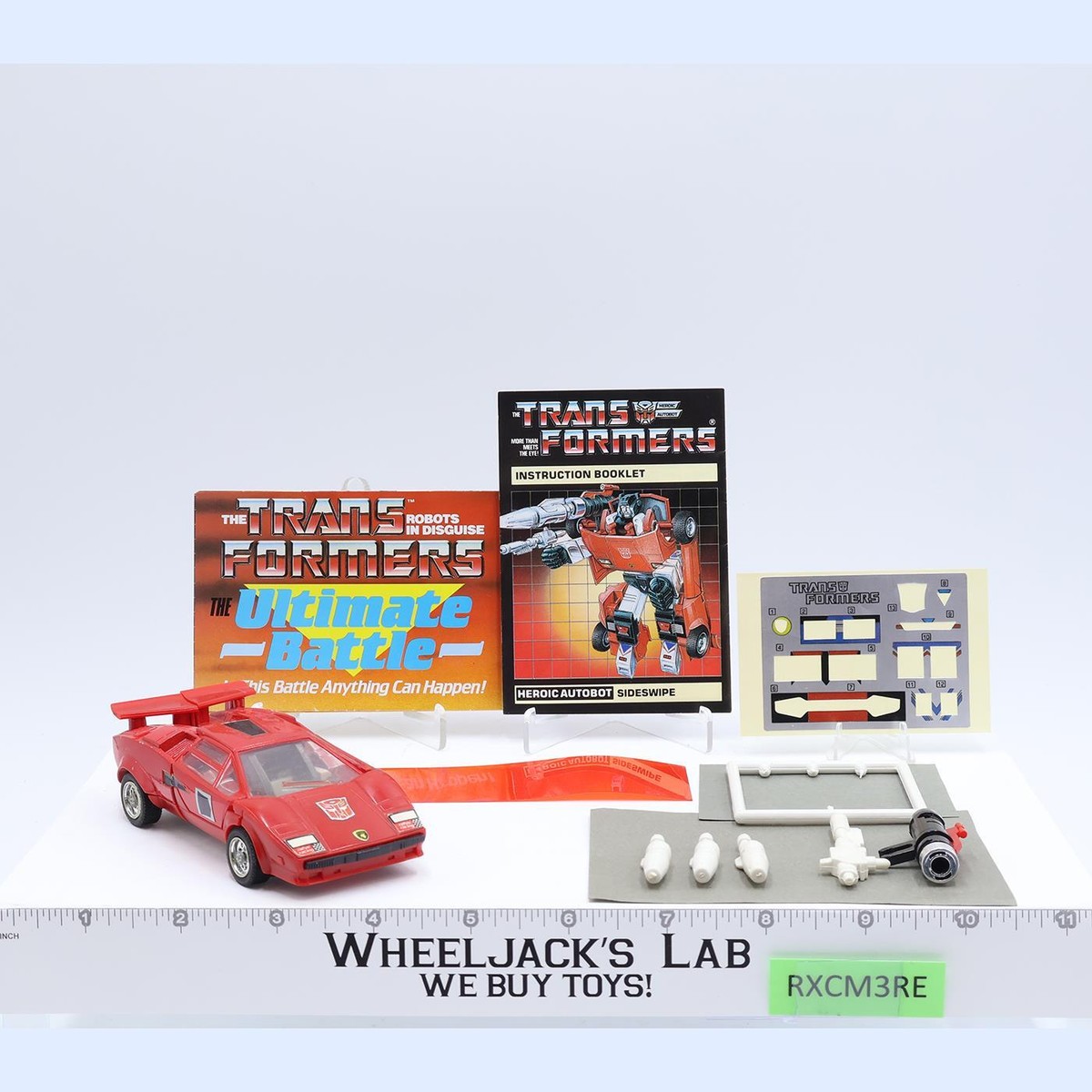 イプヘケ Sideswipe 100% Complete W/BOX & INSERT 1985 Vintage Hasbro
