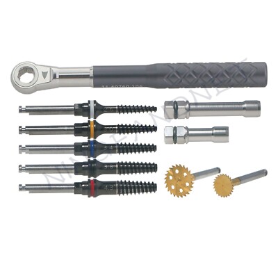 Dental Jaw Bone Expansion Tool Kit, Cutting Saw Disk, Ratchet