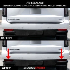 For 21-24 ESCALADE Rear Reflectors Bumper SMOKE Overlay Tint Vinyl Precut
