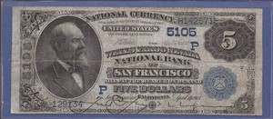 1882 5 National Currency Fr 537 Wells Fargo Nevada Nb San Francisco Image Is Loading 1882 5 National Currency Fr 537 Wells Fargo
