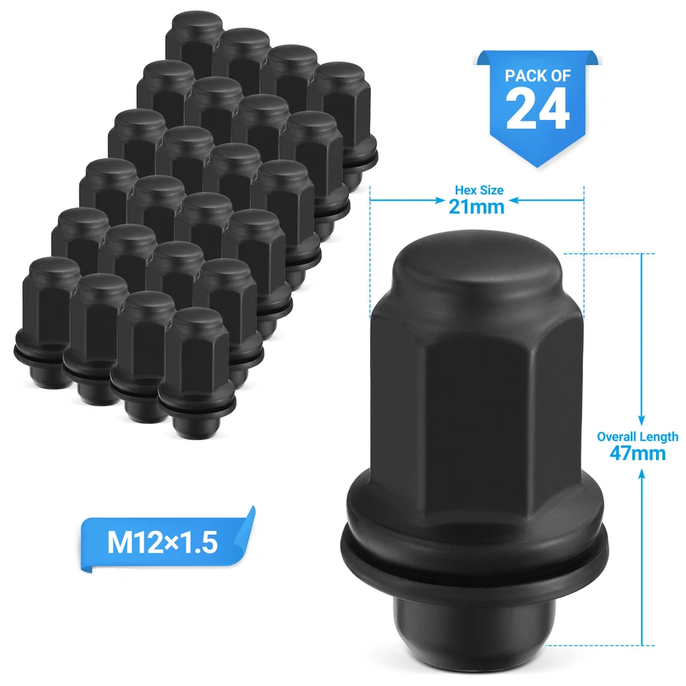 24pcs 1.85" Xtra Tall Black Toyota 4Runner Tacoma TRD Factory 12X1.5 Lug Nut Foto 3 de 4