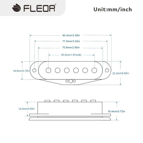 Guitarra FLEOR Alnico 5 Pastilla Bobina Única Puente Crema Medio para Guitarra Estilo ST - Imagen 2 de 6
