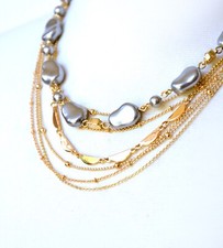 Layered necklace, Wedding necklace, Pearl necklace, Party necklace, Bib Necklace