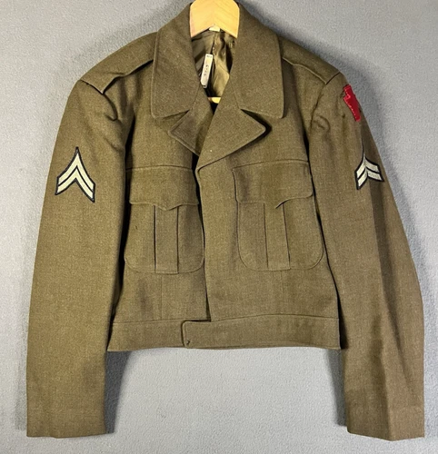 WWII WW2 US Military Service Wool Jacket Corporal 1945 Uniform Size 38R