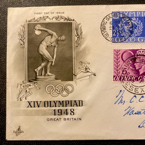 1948 First Day Of Issue OLYMPIAD 1948 Great Britain Stamped Letter. - Picture 3 of 4