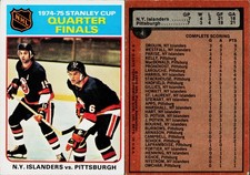 1975-76 Topps Hockey Card #4 Stanley Cup Quarter Finals 