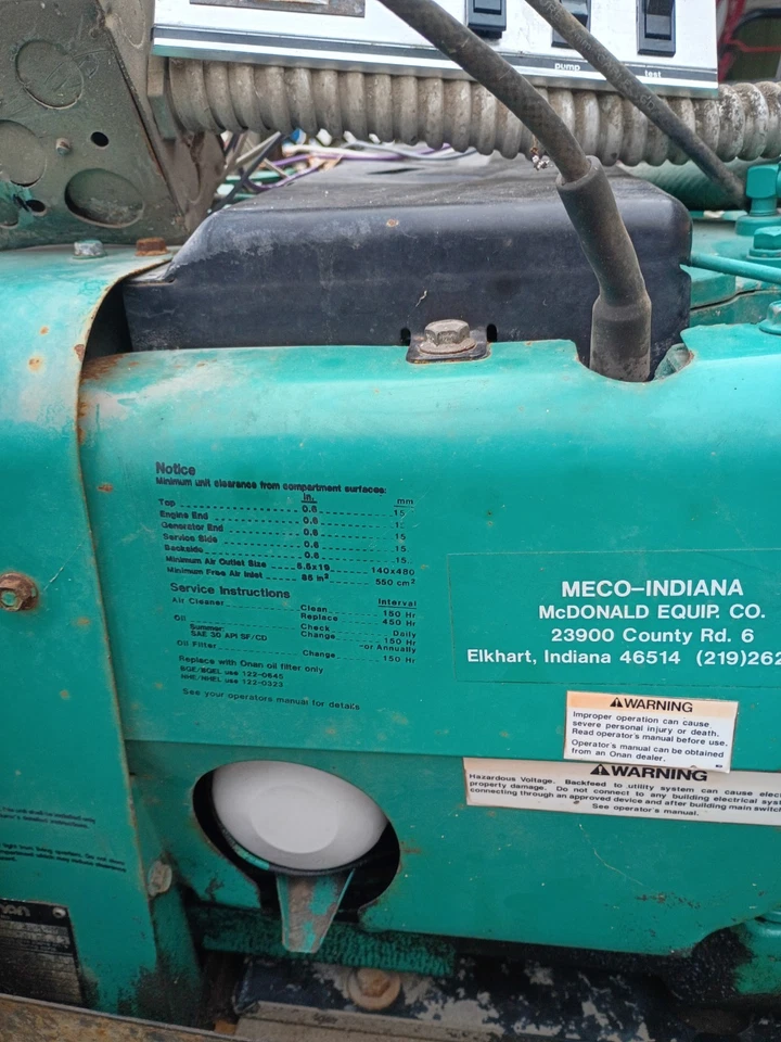 onan emerald 1 genset generator only 100 hours with hour meter and power switch - Image 2 of 4