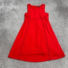 A Pea In The Pod Maternity Lace Trim A-Line Midi Dress Large Red Sleeveless