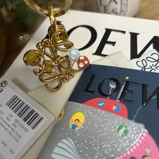 LOEWE Snafjita Hamster Anagram Charm Keychain Gold Color Limited