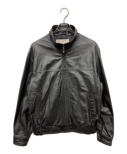 BALMAIN                    Lamb leather jacket black