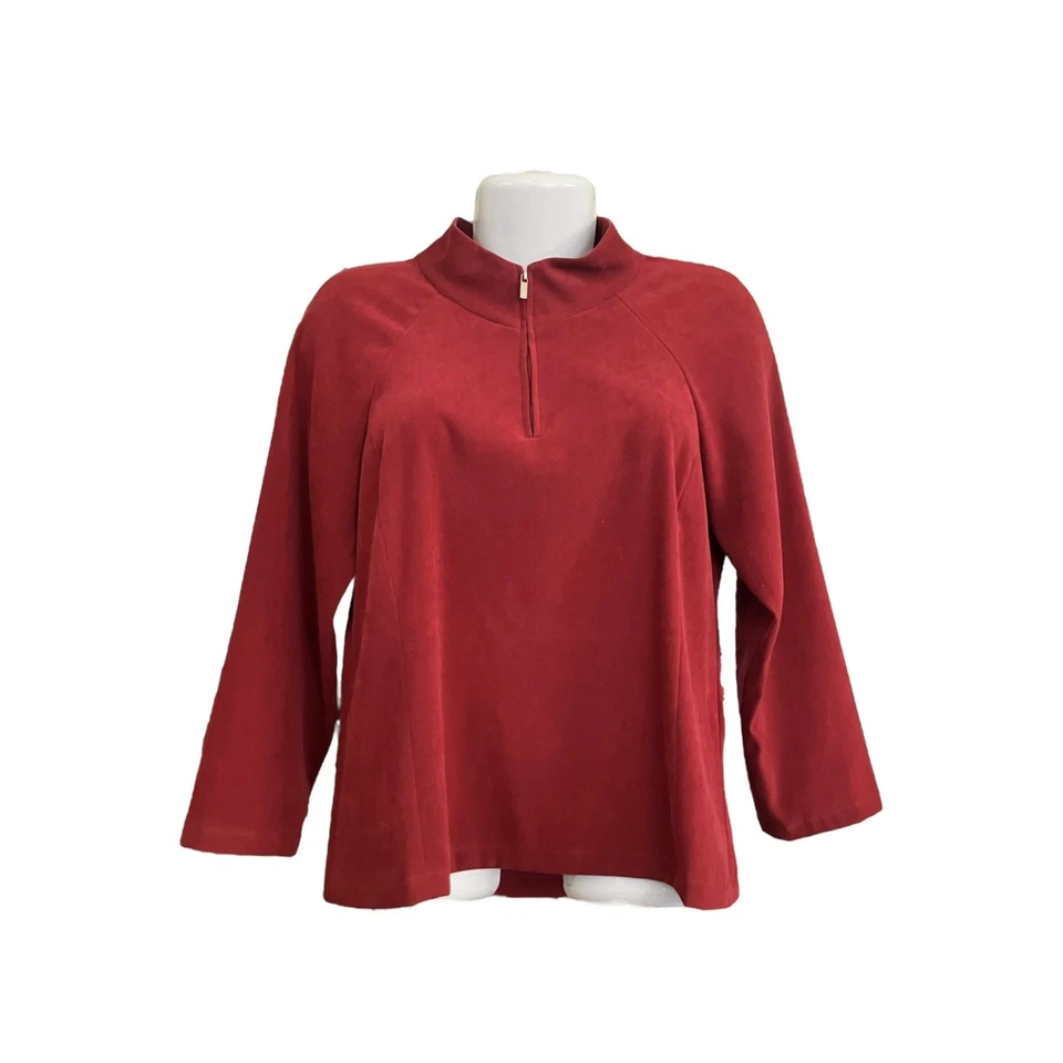 Doncaster Mujer Borgoña 2 Piezas Conjunto 1/4 Cremallera Chaqueta Pantalones a Juego Talla 4 Foto 3 de 4