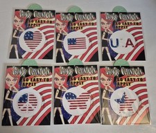 Pack of 6 Self-Adhesive Crystal Body Tattoos - Patriotic USA Flag