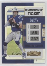 2021 Panini Contenders Championship Ticket 33/99 Carson Wentz #41 11mg