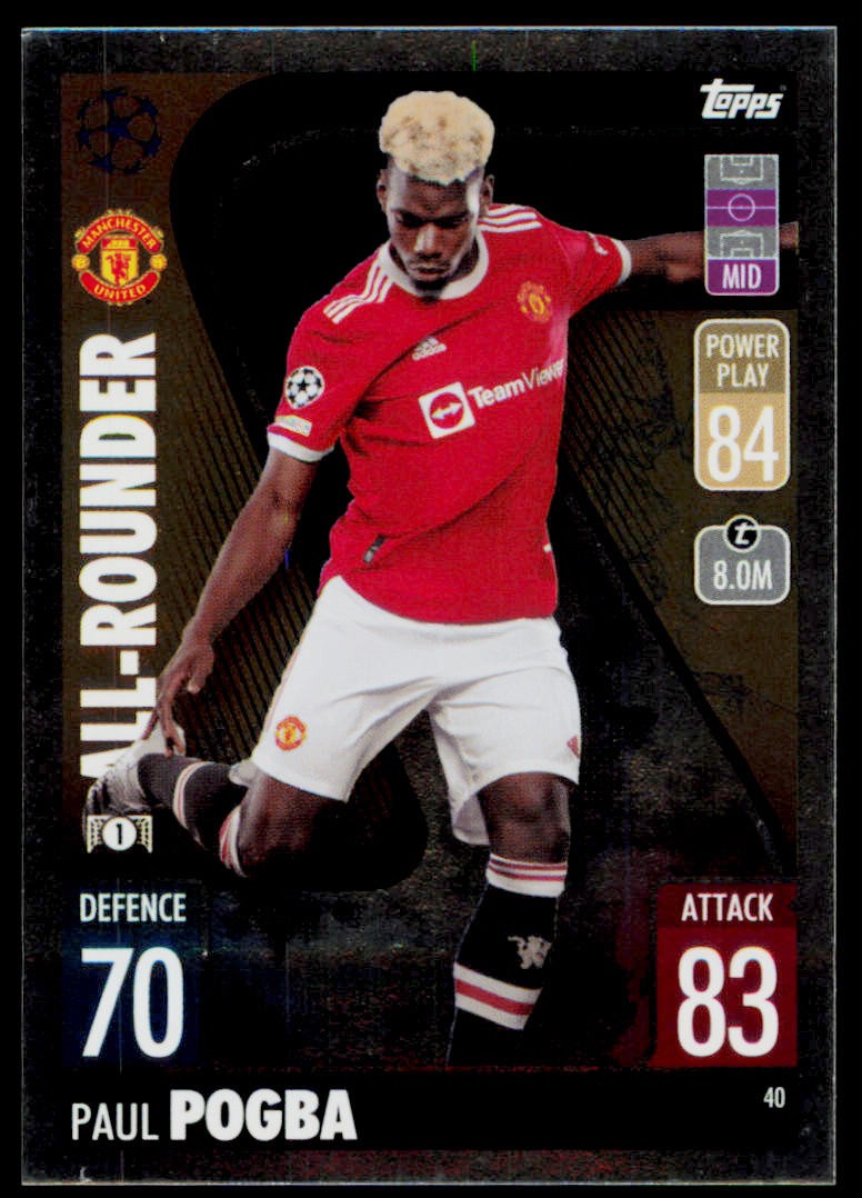 2021-22 Topps Match Attax Champions & Europa League Paul Pogba 40
