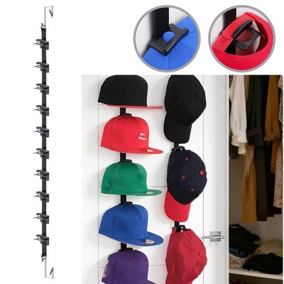 Two-Way Hat Organizer Rack for 10 Baseball Caps Wall Door Hanger Storage Holder