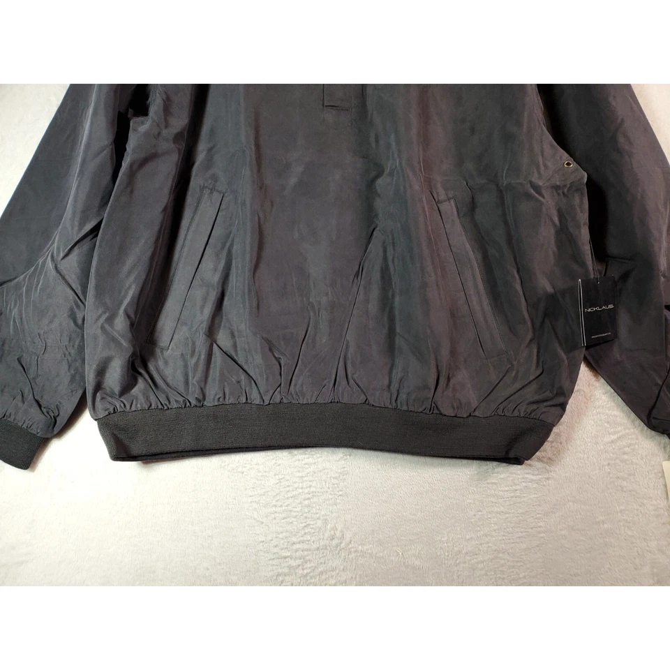 Nicklaus 高尔夫夹克男式 XL 黑色 100% 真丝防水 1/4 拉链全新带标签 175 美元 — 第 3/4 张图片