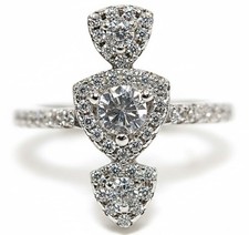 1CT Treated White Sapphire 925 Genuine Sterling Silver Ring Jewelry Sz 6