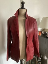 Veste en cuir GIORGIO taille 36 rouge bon état