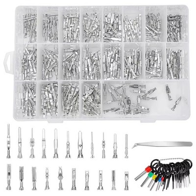 420PCS Connector Pins 21 Types Electrical Wire Terminal Kit,18PCS Extractor Tool