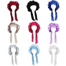 Women Satin Bonnet Cap Night Sleep,Girl Shower Hair for Head Lady Cover Headscar