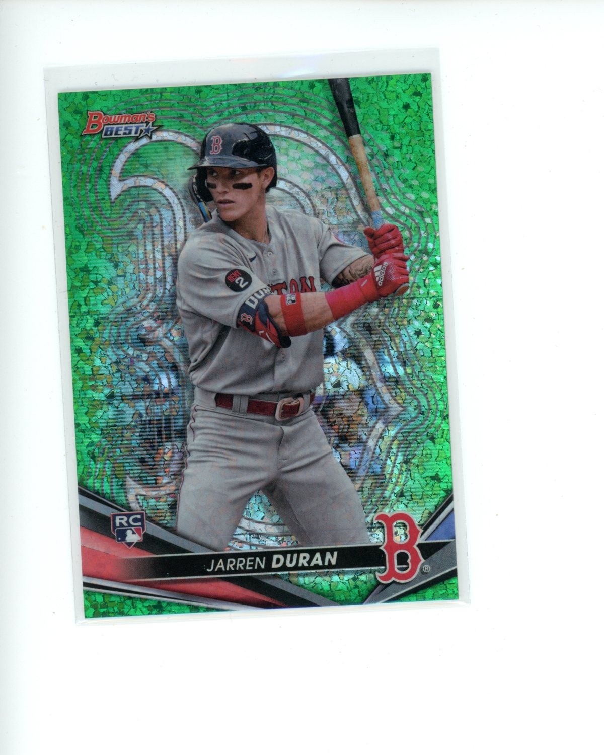 2022 Bowman's Best Green Mini Diamond Refractor #11 Jarren Duran RC #d 68/99