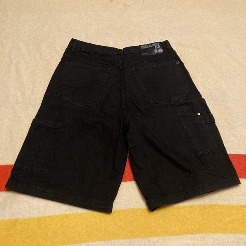 Vintage Y2K Brooklyn Express Baggy Jeans Shorts schwarz Gr. 34 Hip Hop /Grunge