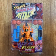 Toy Biz Spider-Man Sneak Attack Hobgoblin Pumpkin Bomber Web Flyers 1997 Sin usar, en caja