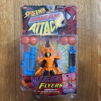 Toy Biz Spider-Man Sneak Attack Hobgoblin Pumpkin Bomber Web Flyers 1997 MOC