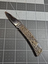 CAT Caterpillar Collectors Edition Lockback Pocket Knife USA Made Bulldozer GUC
